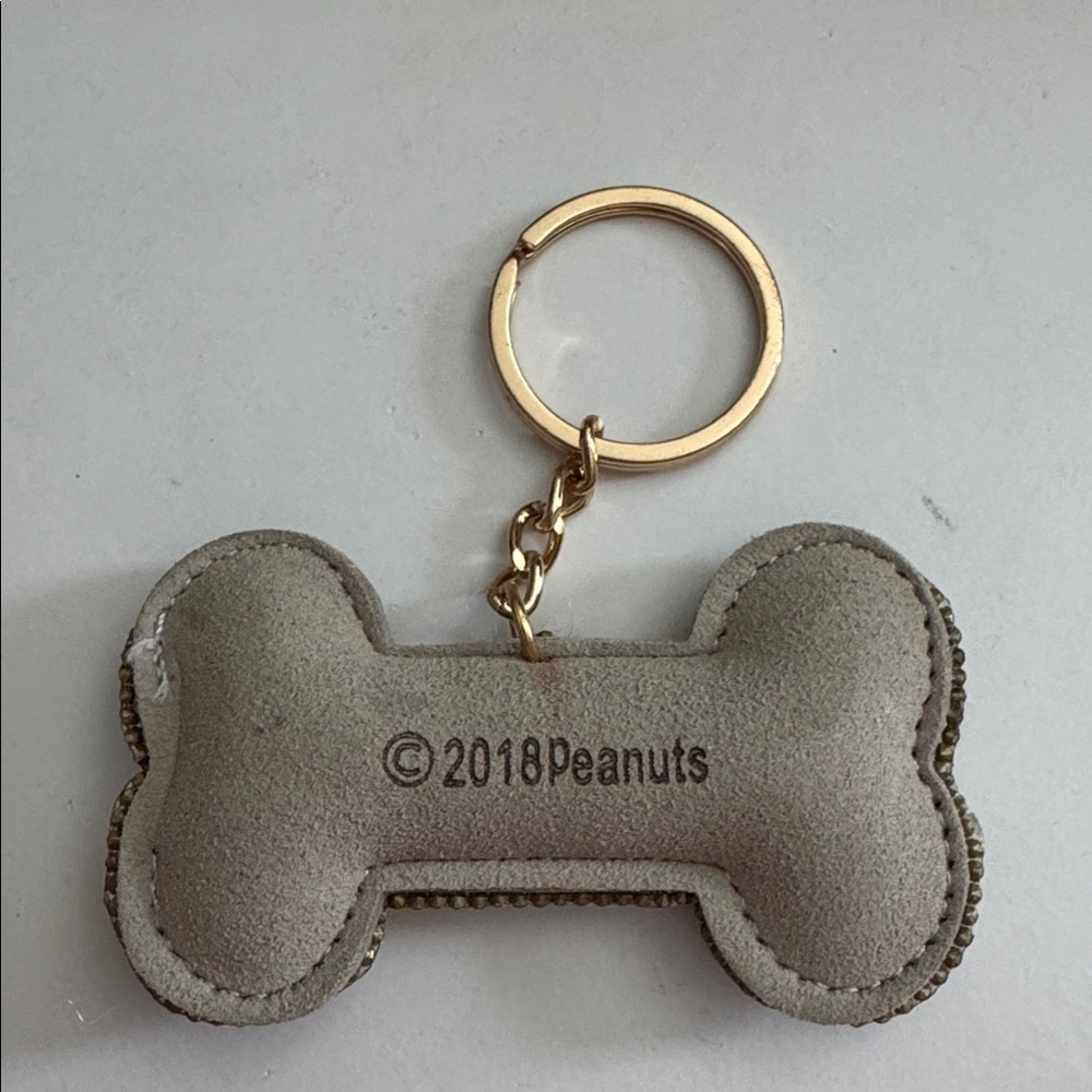 Silver and Red Dog Bone Keychain - Picture 2 of 2